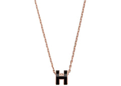 Hermes Pendant Mini Pop H Black/Rose Gold