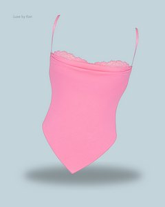 HOUSE OF CB Aurelia French Pink Hanky Hem Top