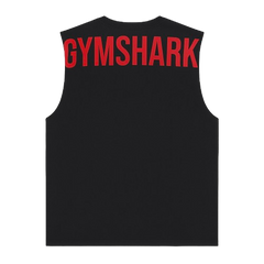 Gymshark Power Cut Off Tank - Black/Conditioning Red