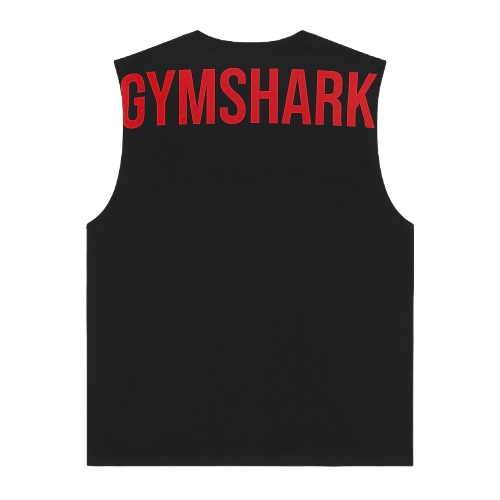 Gymshark Power Cut Off Tank - Black/Conditioning Red