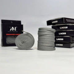 Flat Sneaker Laces- Grey Jordan laces AJ1 Laces Kicks Machine