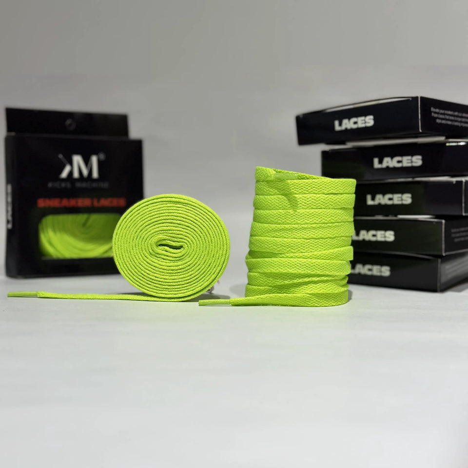 Flat Sneaker Laces- Neon Jordan laces AJ1 Laces Kicks Machine
