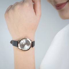 Luna Leather Black RG Silver