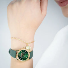 Sublime Animalier Leather Green Yellow Gold
