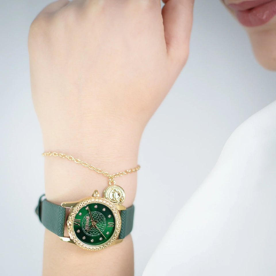 Sublime Animalier Leather Green Yellow Gold