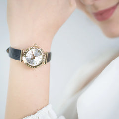 Stella Snake Leather Black YG Silver