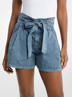 Michael Kors Denim Paperbag Shorts DUSK BLUE WASH