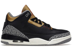 Jordan 3 Retro Black Cement Gold Womens