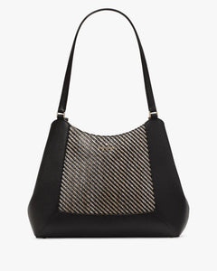 Lena Straw Triple Compartment Shoulder Bag