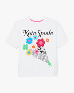 Floral Newspaper T-Shirt