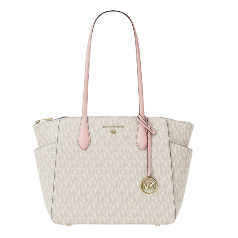 Michael Kors Marilyn Medium Signature Logo Tote Bag Pwd Blsh Mlt
