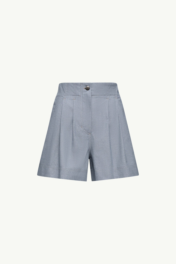 Moncler Chambray Shorts Powder Blue Powder Blue