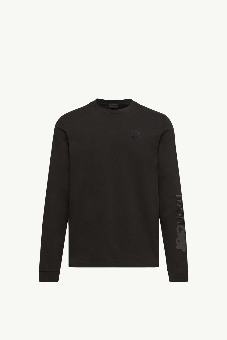 Moncler Cotton Jersey Long Sleeve T-Shirt Black Black