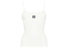 LOEWE Anagram Strappy Cotton Top White