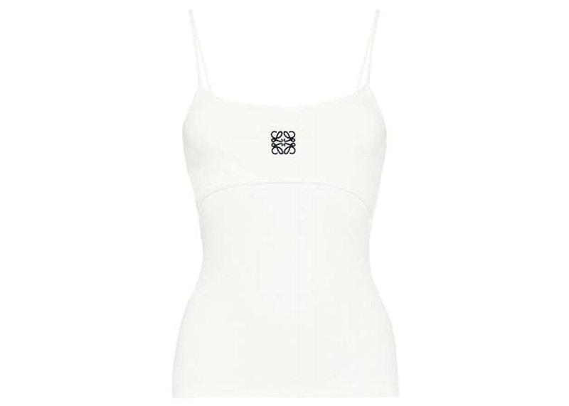LOEWE Anagram Strappy Cotton Top White