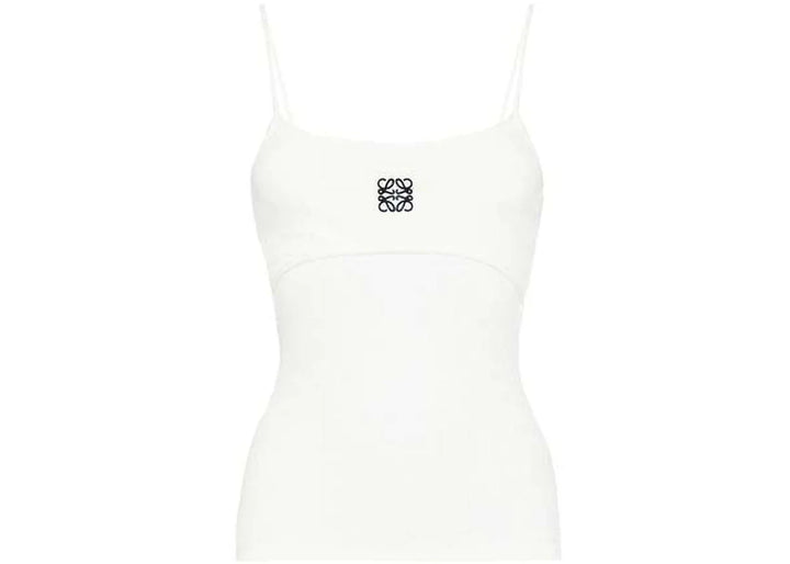LOEWE Anagram Strappy Cotton Top White