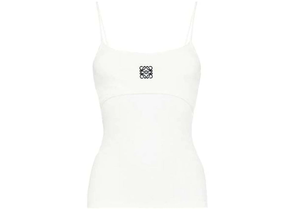 LOEWE Anagram Strappy Cotton Top White