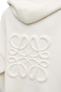 LOEWE Anagram Zip-Up Hoodie In Wool White