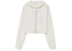 LOEWE Anagram Zip-Up Hoodie In Wool White