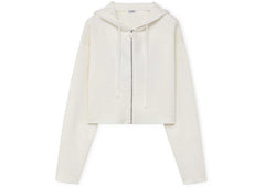 LOEWE Anagram Zip-Up Hoodie In Wool White