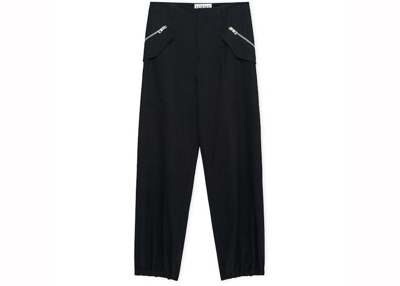 LOEWE Cargo Trousers in Cotton Black