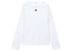 LOEWE Oversized Fit Long Sleeve T-Shirt in Cotton White