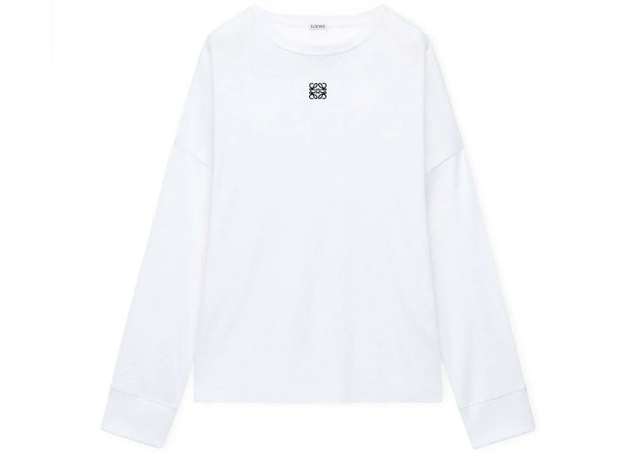 LOEWE Oversized Fit Long Sleeve T-Shirt in Cotton White