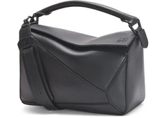 Loewe Puzzle Bag In Satin Calfskin Black