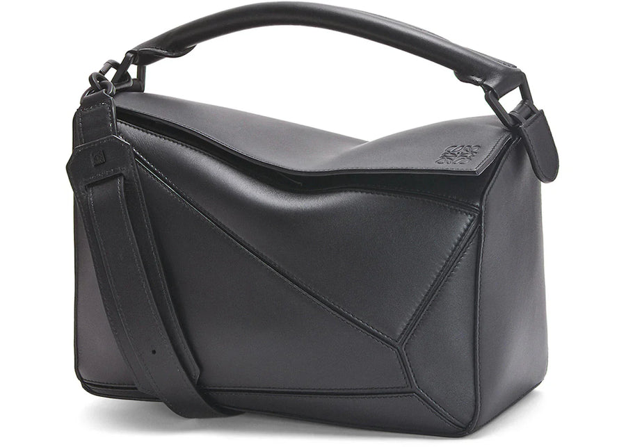 Loewe Puzzle Bag In Satin Calfskin Black