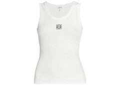 LOEWE Women's Anagram Cotton Tank Top White/Black