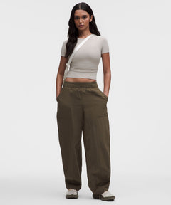 Lululemon Crinkle Nylon Mid-Rise Barrel-Leg Pant