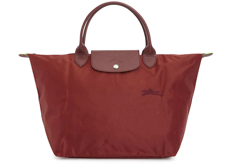 Longchamp Le Pliage Green M Tote Bag Wine