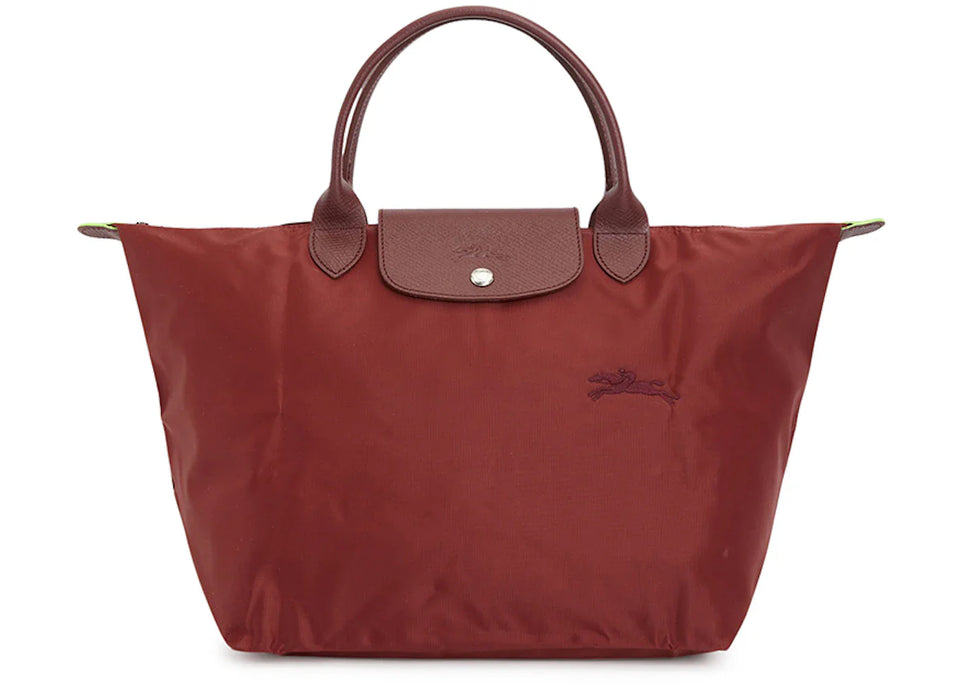 Longchamp Le Pliage Green M Tote Bag Wine