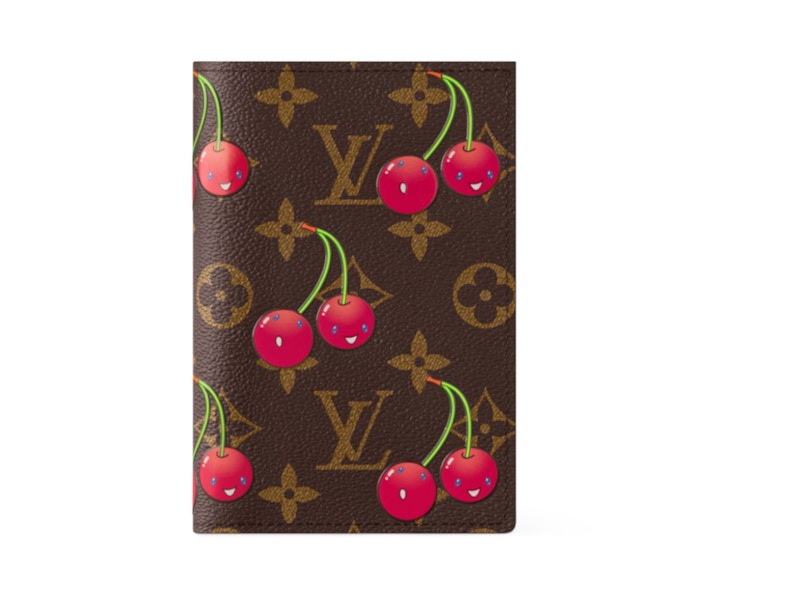 Louis Vuitton x Takashi Murakami Cherry Passport Cover Brown Monogram