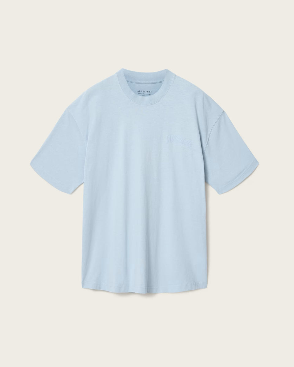 ALL SAINTS Odyssey Oversized Short Sleeve Crew Salton Blue T-Shirt