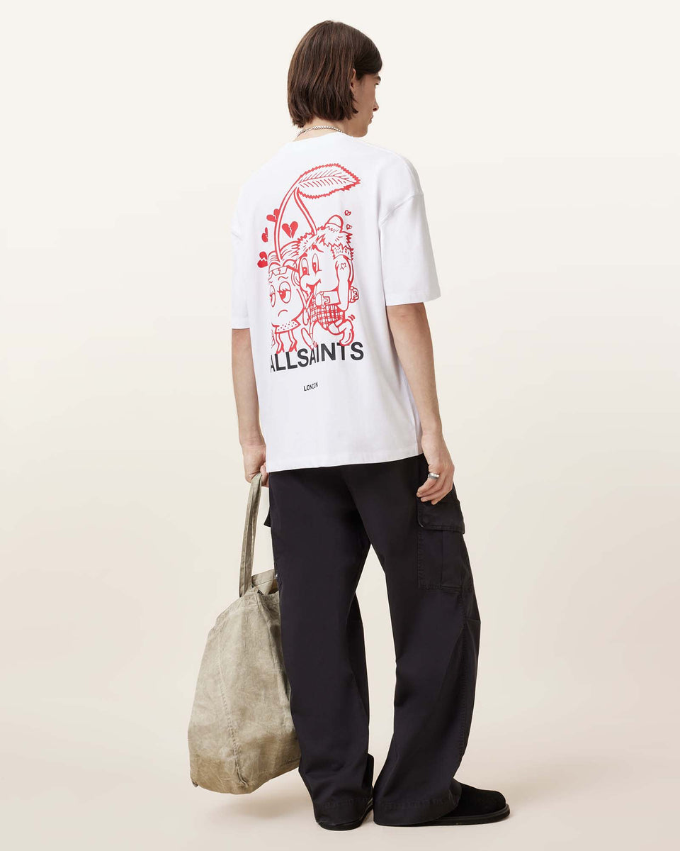 Break Up Oversized Crew Neck T-Shirt (Optic White)