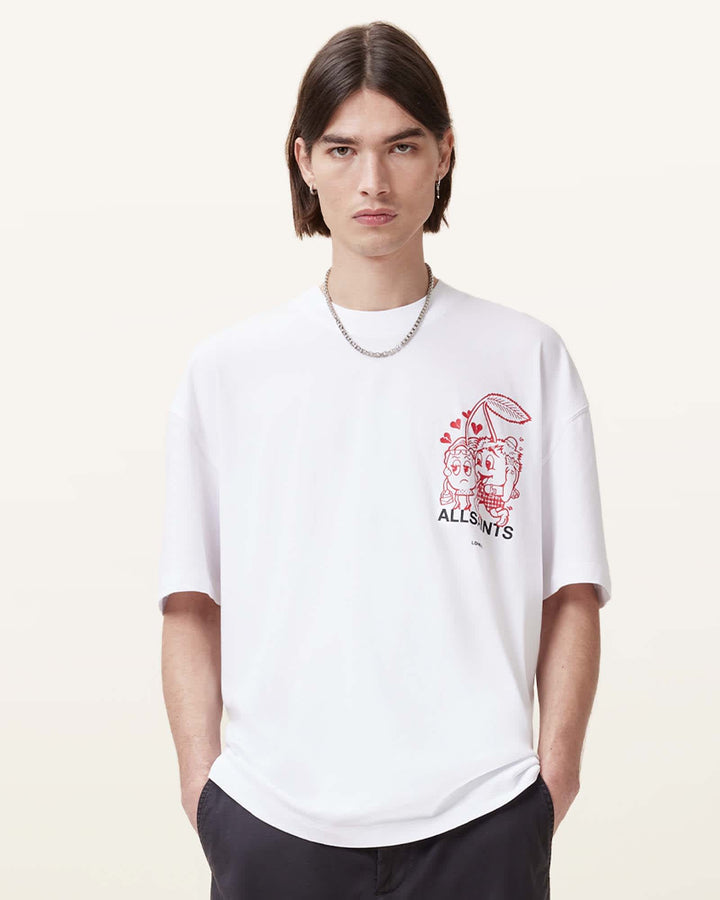 Break Up Oversized Crew Neck T-Shirt (Optic White)