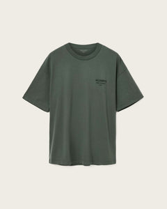 ALL SAINTS Xander Flocked Logo Oversized Garnet Green T-Shirt