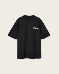 ALL SAINTS Descent Oversized Graphic Washed Black T-Shirt