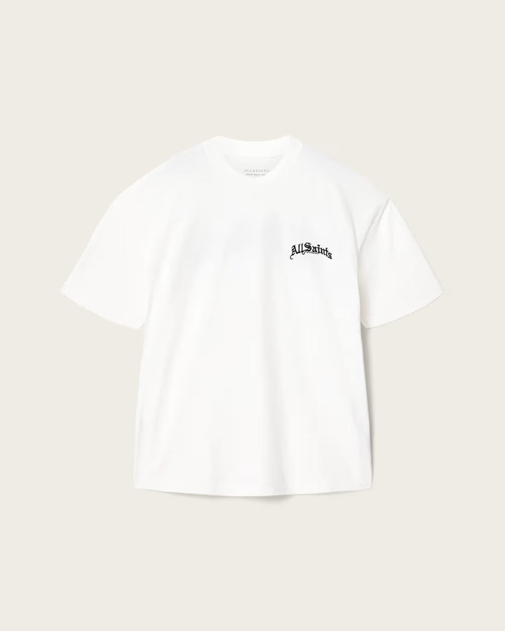 ALL SAINTS Descent Oversized Graphic Ashen White T-Shirt