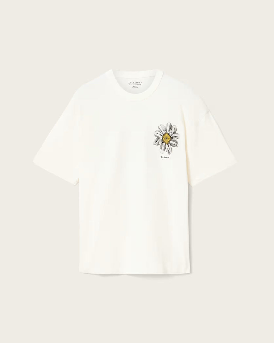 Petals Boxy Short Sleeve Graphic Chalk White T-Shirt