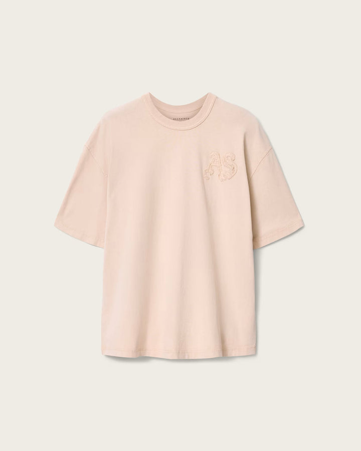 ALL SAINTS Insignia Short Sleeve Cotton Crystal Pink T-Shirt