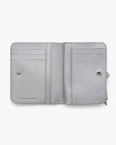 Marc Jacobs Marc Jacobs The Metallic Utility Snapshot Mini Compact Wallet Silver Silver