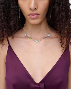 Marc Jacobs Marc Jacobs The J Marc Luxe Gem Station Necklace Silver/Multi Silver/multi