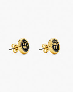 Marc Jacobs Marc Jacobs The Button Stud Earrings Gold/Black Gold/black