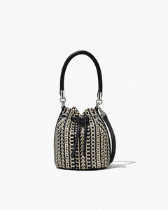Marc Jacobs Marc Jacobs The Monogram Leather Mini Bucket Bag Black/White Black/white