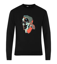 KARL LAGERFELD Black Karl Paint Face Printed Sweatshirt