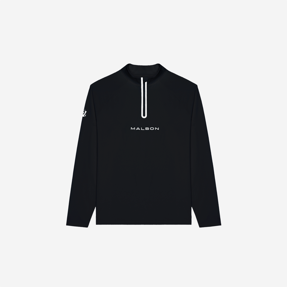 Malbon Performance Raglan Quarter Zip Black