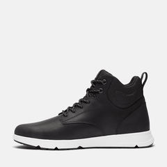 Timberland Mens Parker Street High-Top Sneaker Black Full-Grain