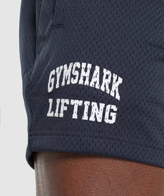 Gymshark Lifting Mesh 5" Shorts Heavy Blue